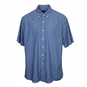 Eddie Bauer Men’s Classic Fit Short Sleeve Button Down‎ Shirt Blue TXL